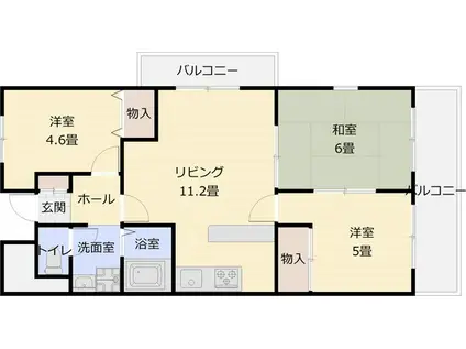 グラード柏原(3LDK/3階)の間取り写真