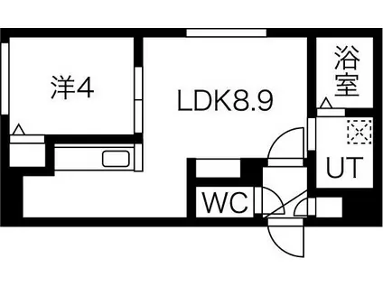 フォレスタ琴似(1LDK/4階)の間取り写真
