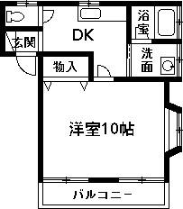 スマイルハイツ(1DK/2階)の間取り写真