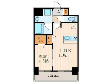 ラウレア西院(1LDK/7階)の間取り写真
