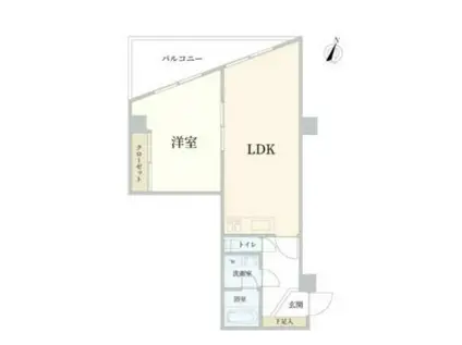 ゾンネンハイム元麻布(1LDK/4階)の間取り写真