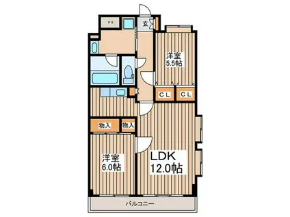 パレドエスポワール(2LDK/5階)の間取り写真