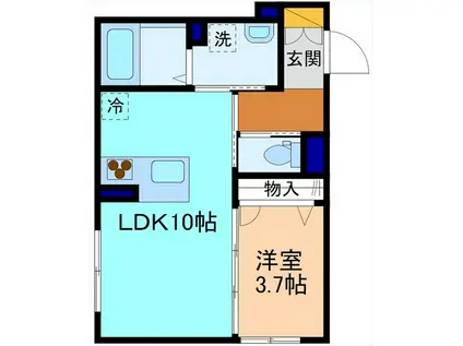 グランリバティー(1LDK/1階)の間取り写真