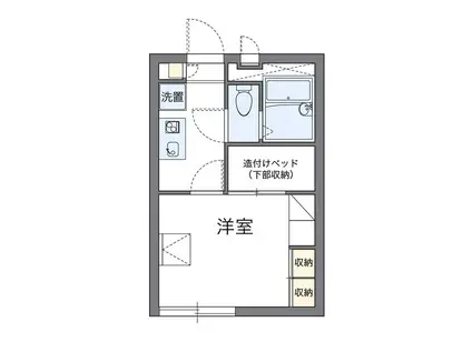 東急こどもの国線 恩田駅 徒歩7分 2階建 築18年(1K/1階)の間取り写真
