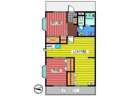 ゴールドマンション小熊PART1(2LDK/1階)の間取り写真