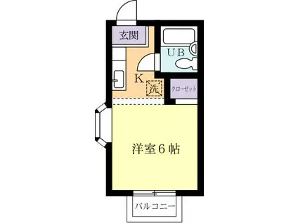 フェアリーステージ土浦(1K/1階)の間取り写真