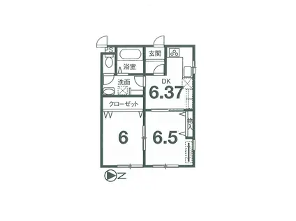 CLASONA@ASH(2DK/2階)の間取り写真