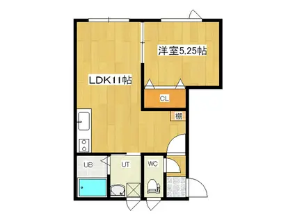 イーストウェイ(1LDK/1階)の間取り写真