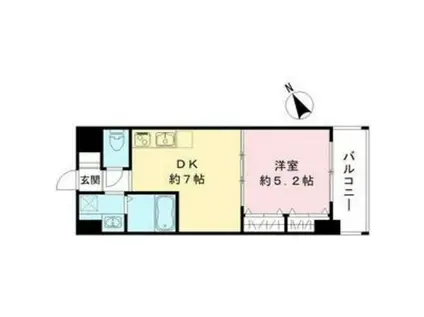 パークナードフィットなかもず(1DK/8階)の間取り写真