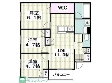 WOOD BELL(3LDK/1階)の間取り写真