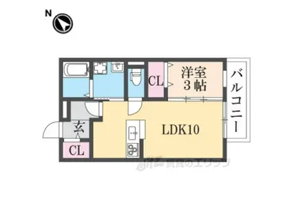 フローラル星田(1LDK/2階)の間取り写真