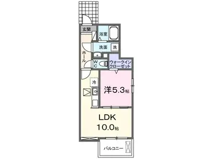 万葉まほら荘(1LDK/1階)の間取り写真