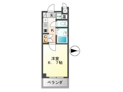 アルソーレ上前津旧スチューデンツ上前津(1K/8階)の間取り写真