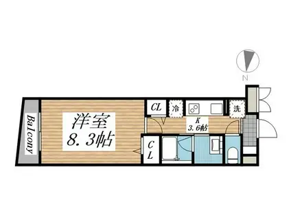 クリオ ラモード学芸大学II(1K/4階)の間取り写真