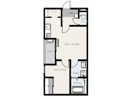 アルバステラ西条(1LDK/1階)の間取り写真