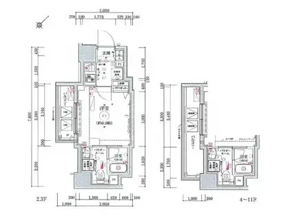リヴシティ横濱関内(1K/8階)の間取り写真