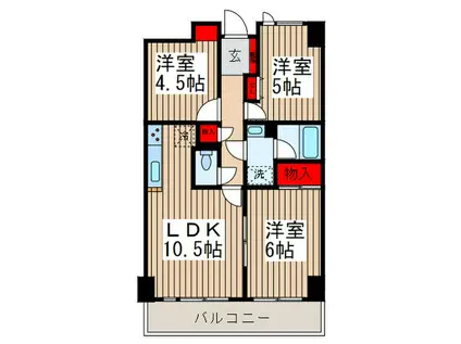 シャトーソレイユ(3LDK/2階)の間取り写真
