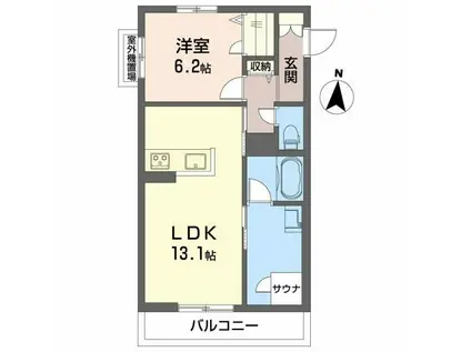リラフォート(1LDK/2階)の間取り写真