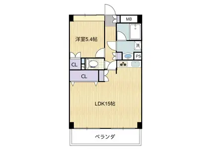 フレール仙台泉中央(1LDK/1階)の間取り写真