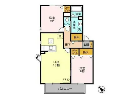 メイプルハウス CIIIIII(2LDK/1階)の間取り写真