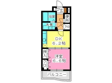 セトル吉塚(1DK/4階)の間取り写真