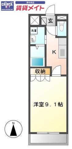 リヴァージュA棟(1K/1階)の間取り写真