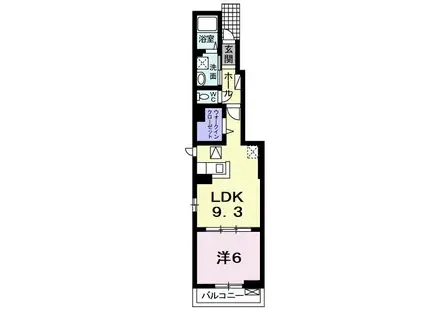スノーリバーII(1LDK/1階)の間取り写真