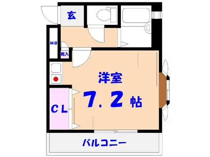 フラットA市川第一(ワンルーム/3階)の間取り写真