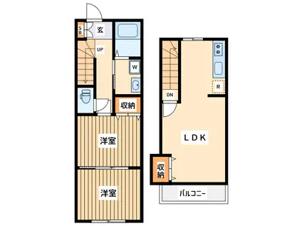 サンモール高尾(2LDK/1階)の間取り写真