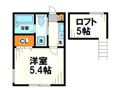 BRICKS F18(1K/1階)の間取り写真