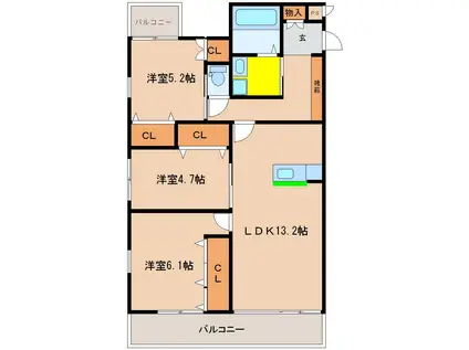 ALTE MEISTER IO(3LDK/5階)の間取り写真