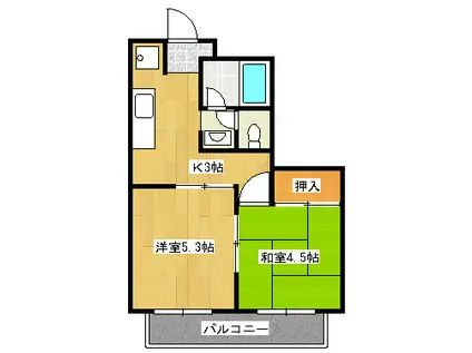 アメニティナナ(2K/1階)の間取り写真