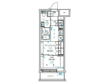 セジョリ武蔵小杉(1DK/5階)の間取り写真