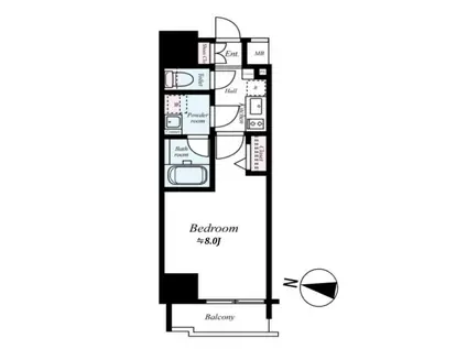 プレール・ドゥーク東雲III(1K/4階)の間取り写真