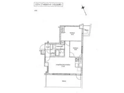 SOCIETY OPUS TWO(2LDK/4階)の間取り写真