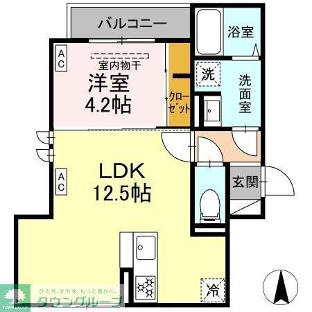 セレスティア扇VI(1LDK/2階)の間取り写真