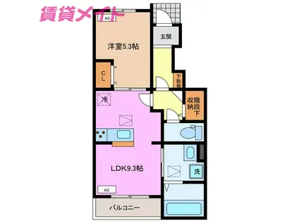 S・COURT(1LDK/1階)の間取り写真