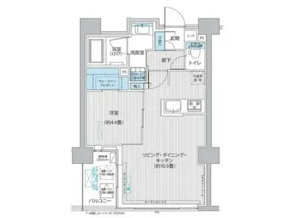 RODIA日本橋茅場町 旧御幸レジデンス日本橋茅場町(1LDK/9階)の間取り写真