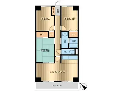 エスポワール ルーチェ(3LDK/5階)の間取り写真