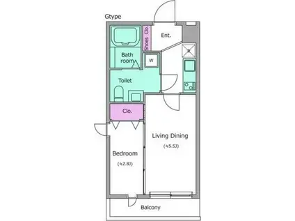 コルティーレ上北沢(1DK/2階)の間取り写真