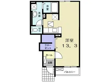 リバ-イースト(ワンルーム/1階)の間取り写真