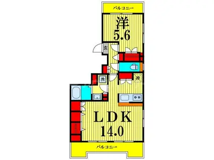 エスポワール日暮里(1LDK/7階)の間取り写真