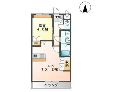ヴィア グラン シャリオ(1LDK/2階)の間取り写真