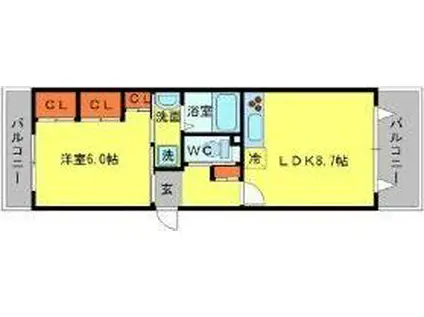 ALPORTO(1LDK/1階)の間取り写真