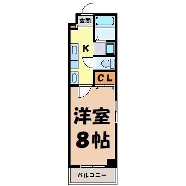 サンスパーク(1K/4階)の間取り写真
