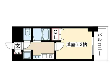 プレサンス大須観音駅前サクシード(1K/3階)の間取り写真