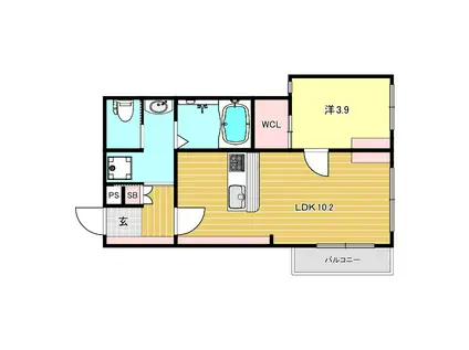 GRAN KOBELIA津門大箇所(1LDK/3階)の間取り写真