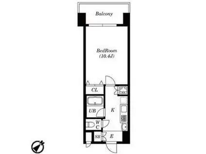 鶴舞パークヒルズ(1K/6階)の間取り写真