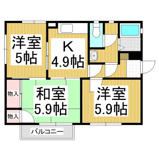 エスポアールSHODA(3K/1階)の間取り写真