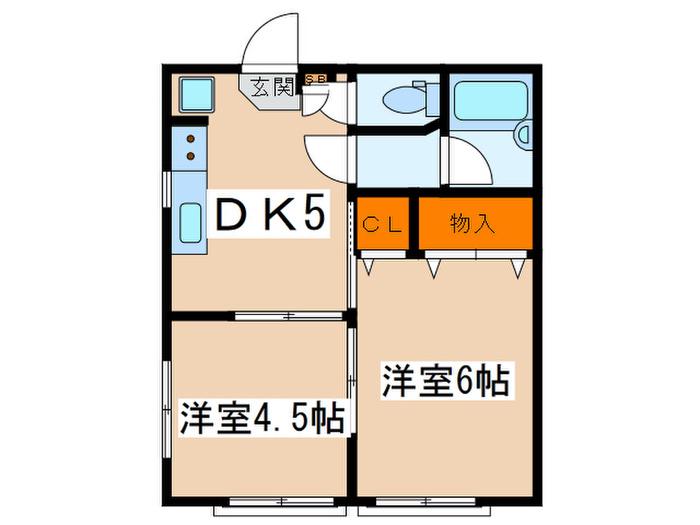 ラ・サーヤ(2DK/2階)の間取り写真